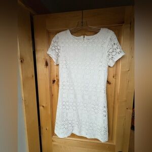Lulu’s white lace mini dress